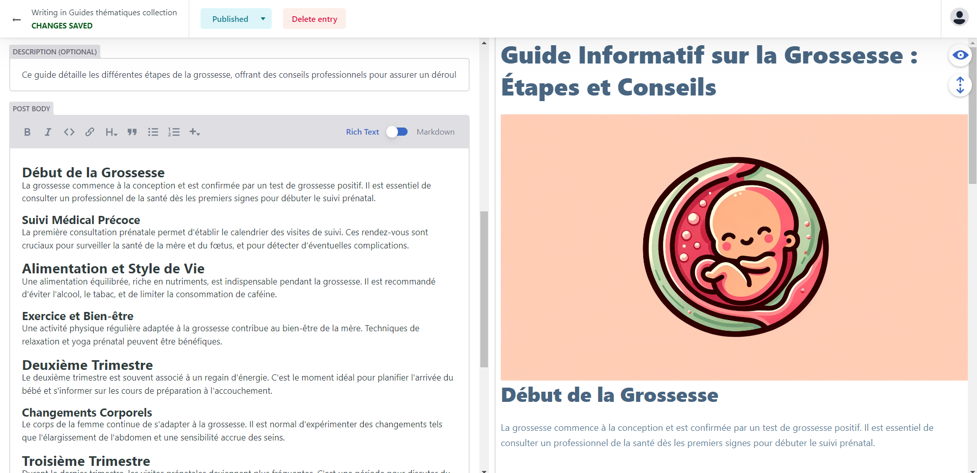 Screenshot de DecapCMS